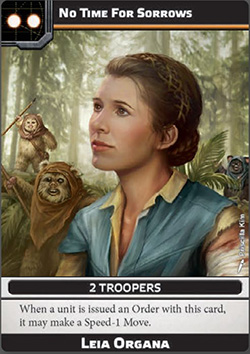 Leia's two-pip command card, no time for sorrows